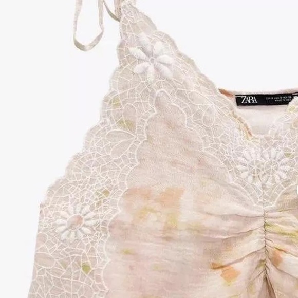 NWOT Zara Embroidered Cami Top - Picture 3 of 6